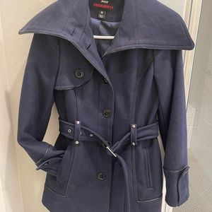 Navy wool coat, size Small